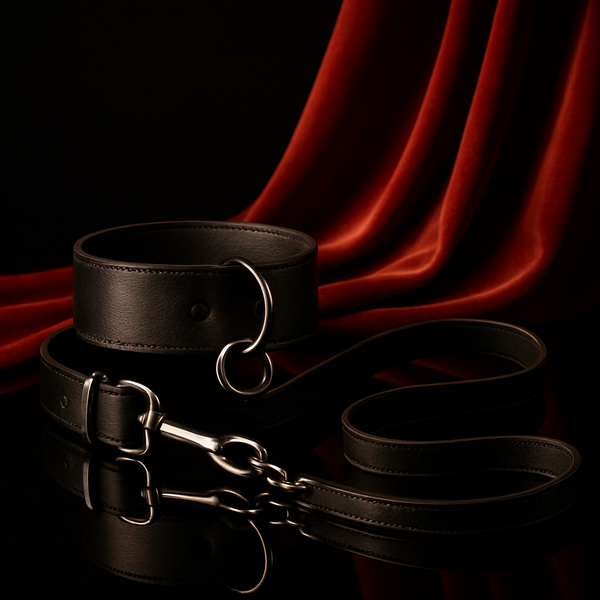 Leather Collar & Leash Set — Dark Fantasy