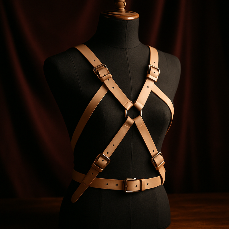 Midnight Leather Body Harness — Dark Fantasy